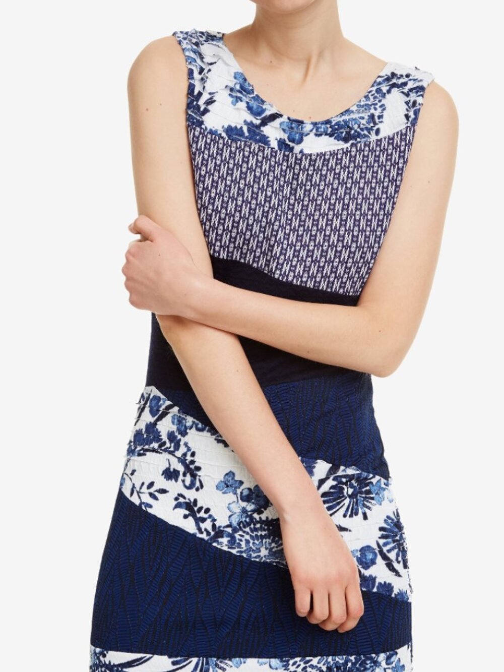 Desigual blue patchwork dress